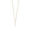 Halskette Small Bar, Diamant, 14 Karat Rosegold-LEAF Best