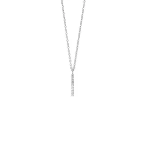 Halskette Small Bar, Diamant, 14 Karat Weißgold-LEAF Hot