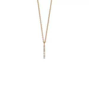Halskette Small Bar, Diamant, 14 Karat Rosegold-LEAF Best