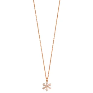 Halskette Snowflake, 18 Karat Rosegold vergoldet-LEAF Best