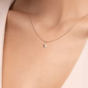 Halskette STAR, 14 Karat Rosegold-LEAF Online