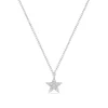 Halskette Stern mit Diamanten, 18 Karat Weißgold-LEAF New