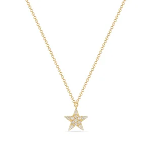 Halskette Stern mit Diamanten, 18 Karat Gelbgold-LEAF Best