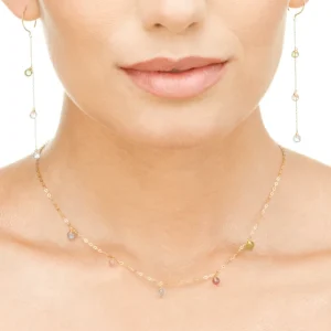 Halskette SWEET GEMS, 14 Karat Gelbgold-LEAF Fashion