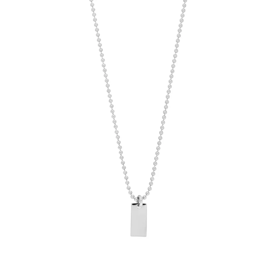 Halskette Tiny Dog Tag, 14 Karat Weißgold-LEAF Fashion