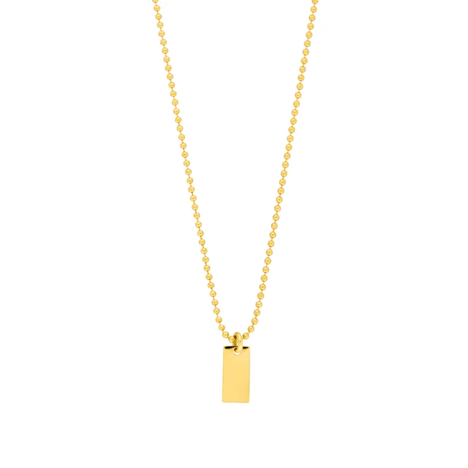 Halskette Tiny Dog Tag, 14 Karat Gelbgold-LEAF Hot