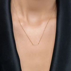 Halskette TINY LOVE mit Diamanten, 14 Karat Weißgold-LEAF Clearance