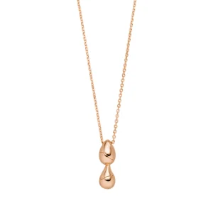 Halskette Two Drop, 18 Karat Rosegold vergoldet-LEAF Outlet