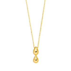 Halskette Two Drop, 18 Karat Gelbgold vergoldet-LEAF Online