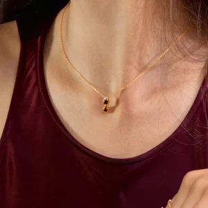 Halskette Two Drop, 18 Karat Rosegold vergoldet-LEAF Outlet