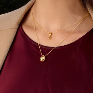 Halskette Two Drop, 18 Karat Rosegold vergoldet-LEAF Outlet