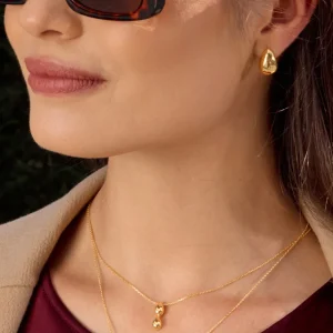 Halskette Two Drop, 18 Karat Rosegold vergoldet-LEAF Outlet