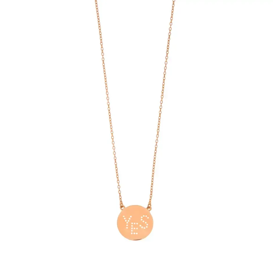 halskette_yes__karat_rose_0.webp Halskette YES, 18 Karat Rosegold vergoldet-LEAF New