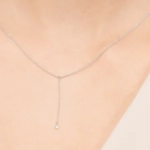 Halskette Y-PURE Diamant, 18 Karat Weißgold-LEAF Outlet