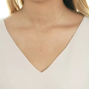 Halskette Y-PURE Diamant, 18 Karat Rosegold-LEAF Online