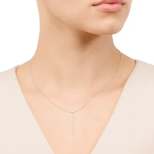 Halskette Y-PURE Diamant, 18 Karat Weißgold-LEAF Outlet