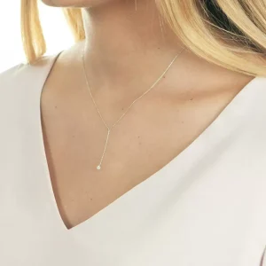 Halskette Y-PURE Diamant, 18 Karat Weißgold-LEAF Outlet