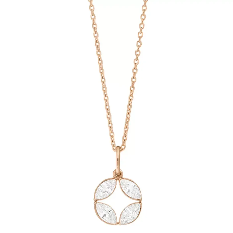 halskette_zirkonia_flower_0-2.webp Halskette Zirkonia Flower, 18 Karat Rosegold vergoldet-LEAF Discount