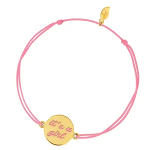 Kids Glücksarmbändchen "it´s a girl", Gelbgold vergoldet, Kids-LEAF Fashion