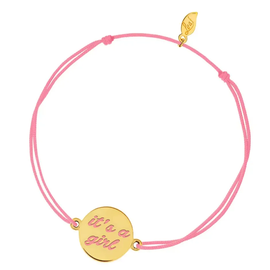 kids_glcksarmbndchen_its__0.webp Kids Glücksarmbändchen "it´s a girl", Gelbgold vergoldet, Kids-LEAF Fashion
