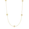 Lange Halskette Clover Charm, 18 Karat Gelbgold vergoldet-LEAF Sale