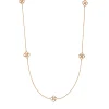 Lange Halskette Clover Charm, 18 Karat Rosegold vergoldet-LEAF Online
