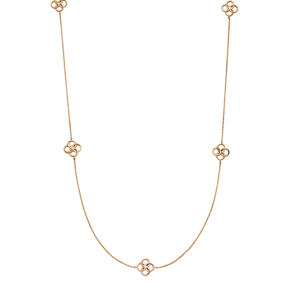 lange_halskette_clover_ch_0-2.webp Lange Halskette Clover Charm, 18 Karat Rosegold vergoldet-LEAF Online