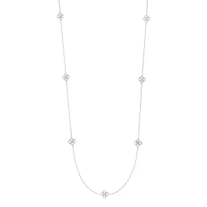 Lange Halskette Clover Charm, 925 Sterlingsilber-LEAF New