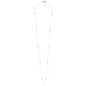 Lange Halskette Plättchen, 18 Karat Rosegold vergoldet-LEAF New
