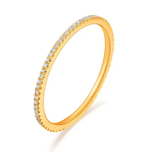 Memoryring mit Diamanten, 18 Karat Gelbgold-LEAF Hot