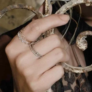 Memoryring mit Diamanten, 18 Karat Rosegold-LEAF Online