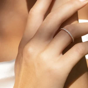 Memoryring mit Diamanten, 18 Karat Rosegold-LEAF Online