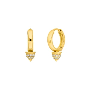 Mini Creole Single Stud, 18 K Gelbgold vergoldet-LEAF Best