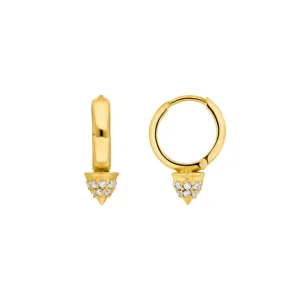 Mini Creole Single Stud, 18 K Gelbgold vergoldet-LEAF Best