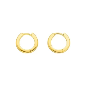 Mini-Klappcreolen, 18 K Gelbgold vergoldet-LEAF Hot