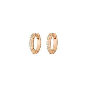 Mini-Klappcreolen mit Zirkonia, 18 K Rosegold vergoldet-LEAF Fashion