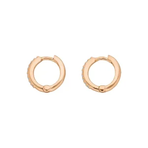 Mini-Klappcreolen mit Zirkonia, 18 K Rosegold vergoldet-LEAF Fashion