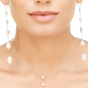 Ohrhänger Barock Pearls, 14 Karat Gelbgold-LEAF New