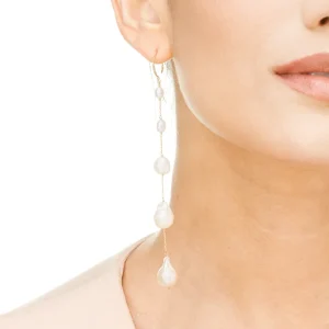 Ohrhänger Barock Pearls, 14 Karat Weißgold-LEAF Clearance