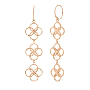 Ohrhänger Clover Charm, 18 K Rosegold vergoldet-LEAF Hot