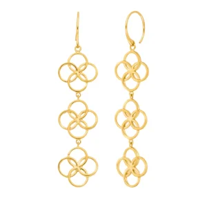 Ohrhänger Clover Charm, 18 K Gelbgold vergoldet-LEAF Clearance