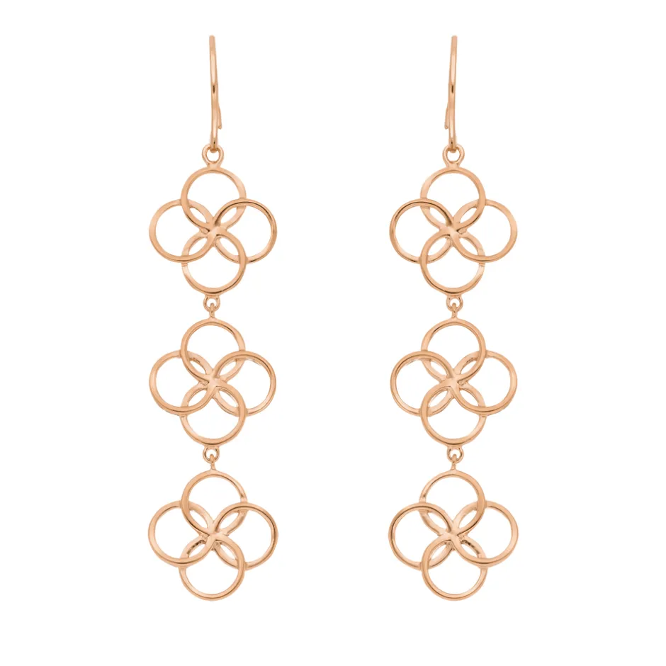 ohrhnger_clover_charm__k__1-1.webp Ohrhänger Clover Charm, 18 K Rosegold vergoldet-LEAF Hot