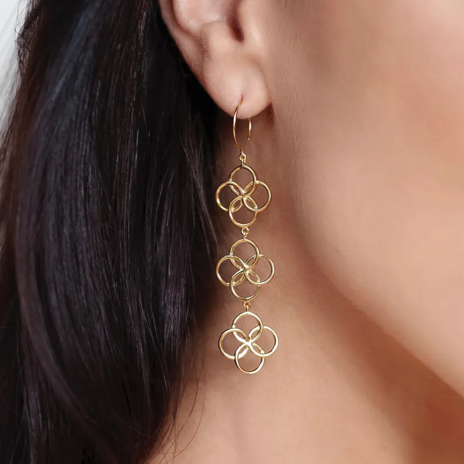 ohrhnger_clover_charm__k__5-1.webp Ohrhänger Clover Charm, 18 K Rosegold vergoldet-LEAF Hot