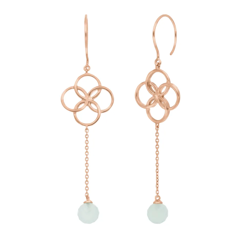 ohrhnger_clover_charm_aqu_0-2.webp Ohrhänger Clover Charm, Aqua Chalzedon, 18 K Rosegold vergoldet-LEAF Hot