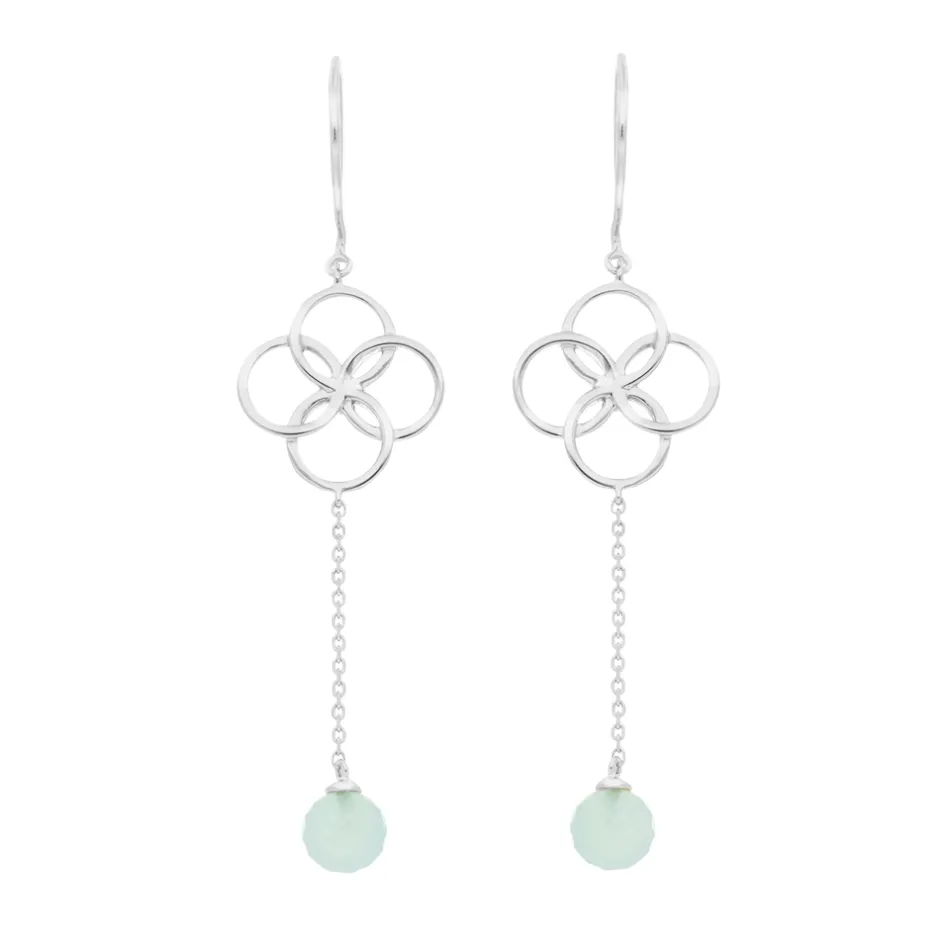 ohrhnger_clover_charm_aqu_1.webp Ohrhänger Clover Charm, Aqua Chalzedon, 925 Sterlingsilber-LEAF Clearance