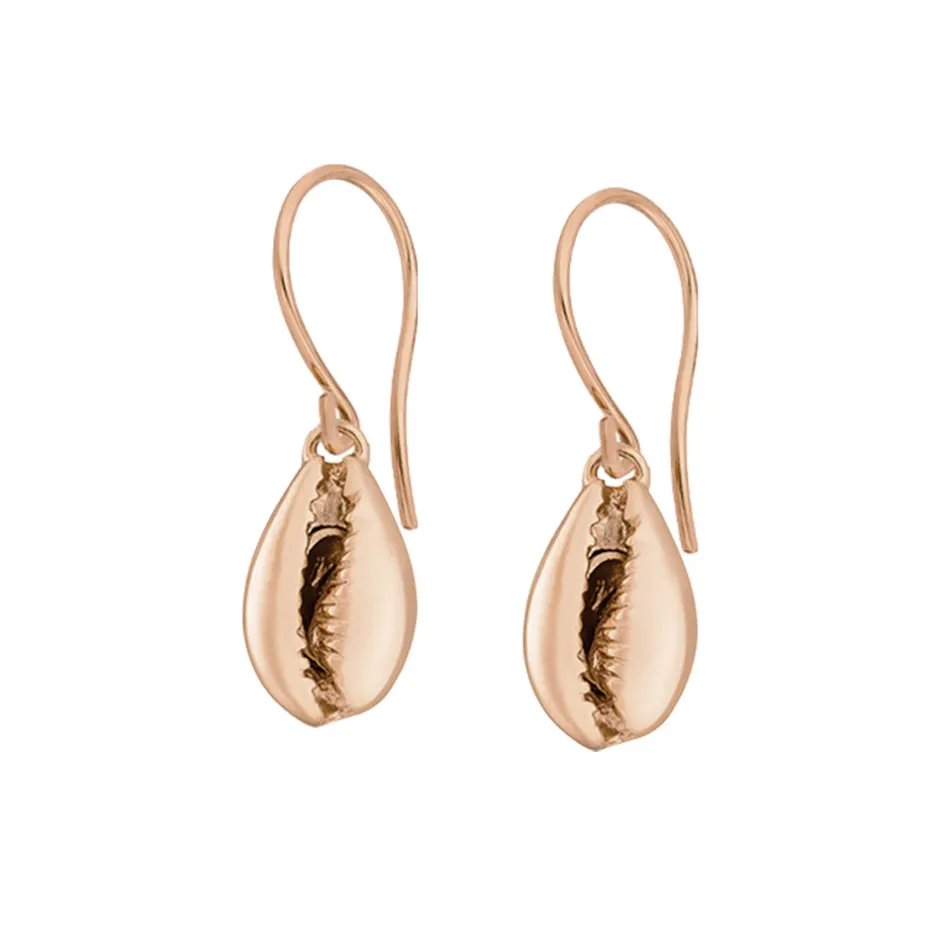 ohrhnger_cowrie_shell__k__0.webp Ohrhänger Cowrie Shell, 18 K Rosegold vergoldet-LEAF Best