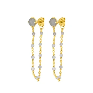 Ohrhänger Flying Gem, Labradorit, 18 K Gelbgold vergoldet-LEAF Outlet