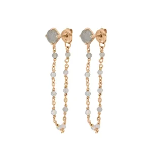 Ohrhänger Flying Gem, Labradorit, 18 K Rosegold vergoldet-LEAF Hot