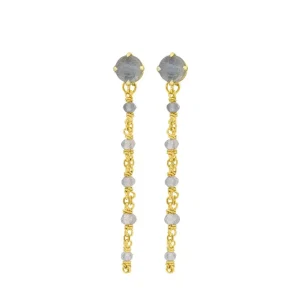 Ohrhänger Flying Gem, Labradorit, 18 K Gelbgold vergoldet-LEAF Outlet
