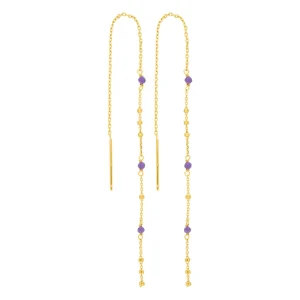 Ohrhänger Flying Gems, Amethyst, 18 K Gelbgold vergoldet-LEAF Online